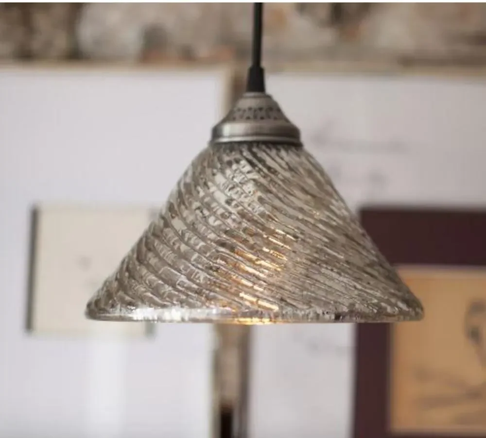 Pottery Barn Eiza Antique Mercury Glass Pendant